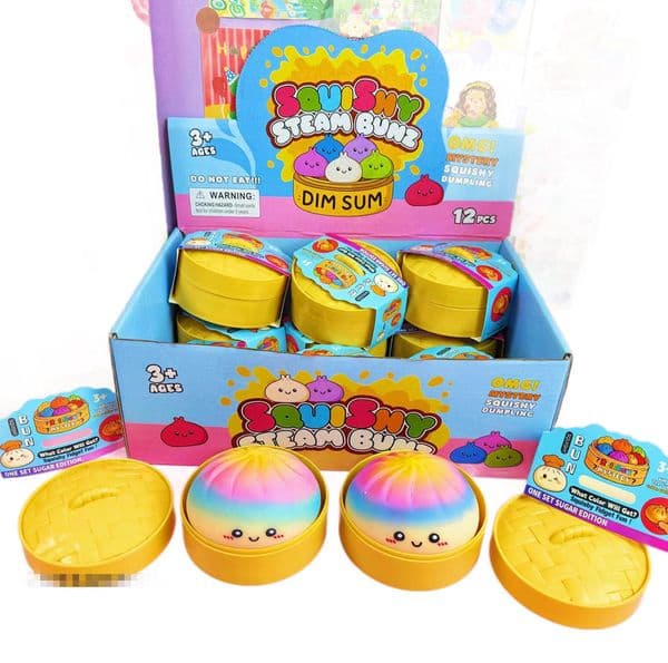 Colorful Dumpling Squishy Toy with Box Stress ucing rebound dumpling toy Stress Relief Sensory Ball Decompression Toy For Adults by sea Y2605222