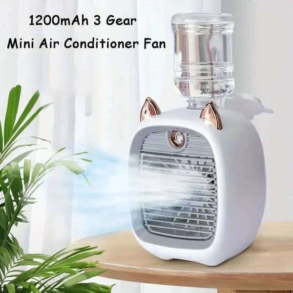 TINSOL USB Mini Conditioning Fan, Humidifier Desktop Spray Electric, 1200mAh, Three Gear Air Conditioning, Cooling Fan