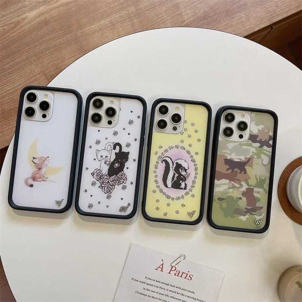 Wildflower 3D Kittens Camo Fox Phone Case for iPhone 16 15 14 13 12 17 Pro Max Plus Air Little Stinker WF Meow Cute Cover T260424