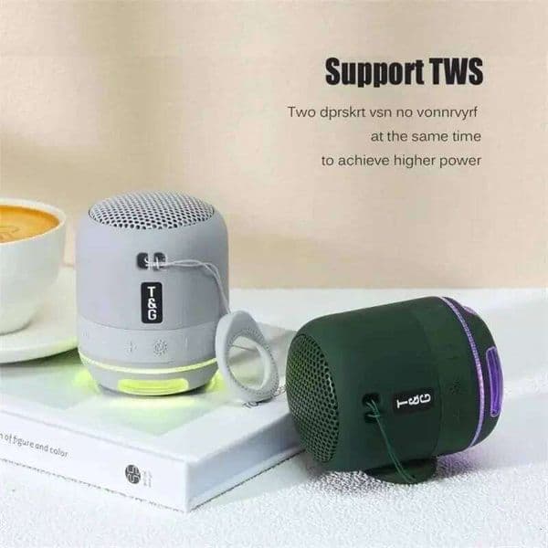Mini BT LED Light Wireless Bass Box Player Stereo Subwoofer Portable Outdoor Speaker With TF Card FM Radio TG294 26L0427