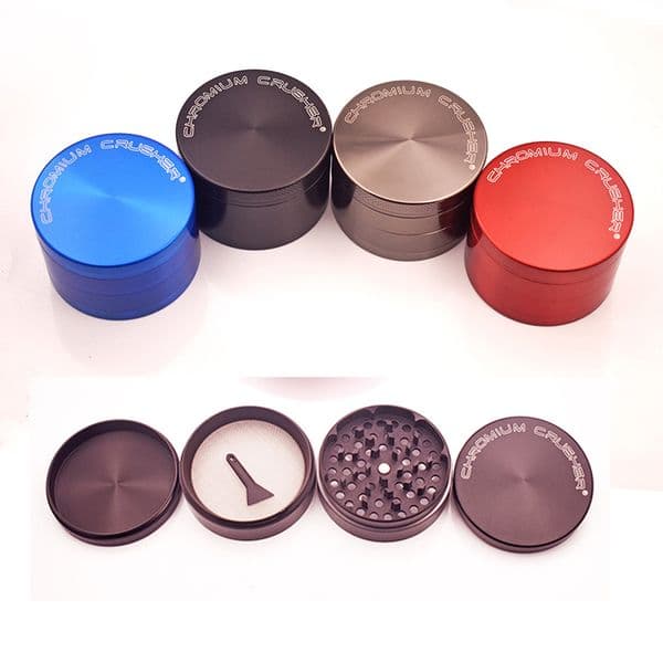 Wholesale CHROMIUM CRUSHER Herb Grinders Smoking OEM Custom 40mm/63mm Zinc Alloy meal tobacco grinder For Glass Bongs