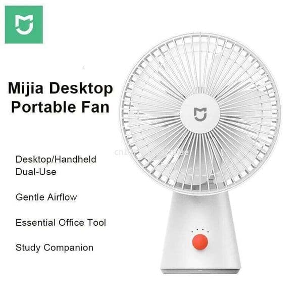 Mijia Portable Desk Handheld USB Rechargeable Mini Electric Fans Cordless Air Cooling Small Fan 4 Gears Speed Adjustable