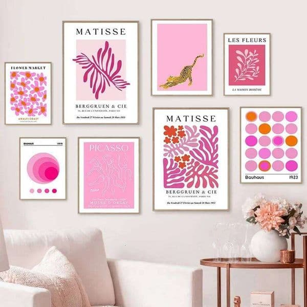 Scandinavian Minimalist Wall Art Pink Matisse Bauhaus Flower Market Hd Canvas Poster Print Home Bedroom Living Room Decoration 26L0427
