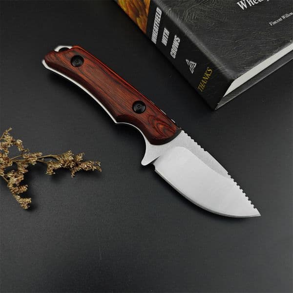 BM 15017 Hunt Hidden Canyon Hunter Mini Drop Point Fixed Blade Knife Wood / Orange G10 Handle Tactical Survival Camping Knives thumbnail 2