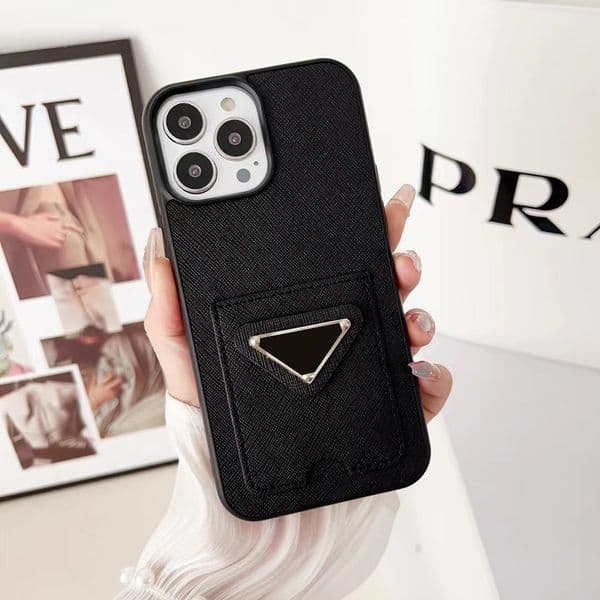 Card Pocket Cross Texture Designer Phone Case For Iphone 16 15 14 13 Pro Max Metal Logo 17Promax Luxury Case 16Promax For Apple Soft Cover 15Promax 14Pro Unique Shell