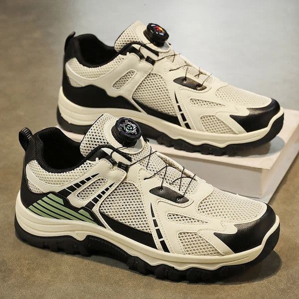 Mens breathable casual sneakers summer soft sole nonslip outdoor running shoes classic Rotating shoelaces light sports 260427