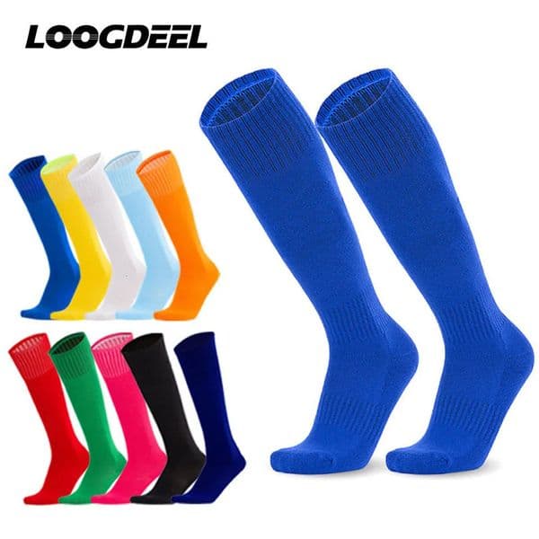 Loogdeel Football Sports Socks Long Knee Cotton Solid Color Kids Legging Stockings Soccer Baseball Ankle Adults Children 260428