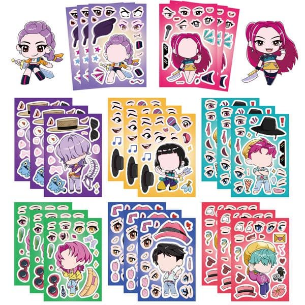 Toy Puzzle Witcher Make A Face DIY Handicrafts Waterproof Reusable Stickers