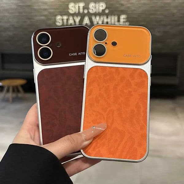 Luxury Retro Leopard Pattern Case For iPhone 17 16 15 14 Pro Max 13 Shockproof Large Window Camera Glass Matte Plating Cover Q260428