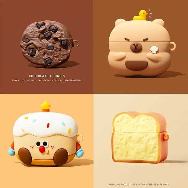3D Chocolate Cookies Bread Cover for AirPods 4 2025 Cartoon Cute Earphone Case for AirPods Pro 3 Cover Soft Cover for AirPods 3 LL260428