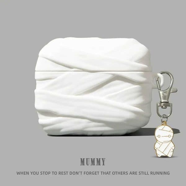 For AirPods Pro3 4 3 2 1 Pro Pro2 Earphone Case 3D Creative Mummy Cool Silicone Cartoon Headphone Box With Pendant Cover LL260428