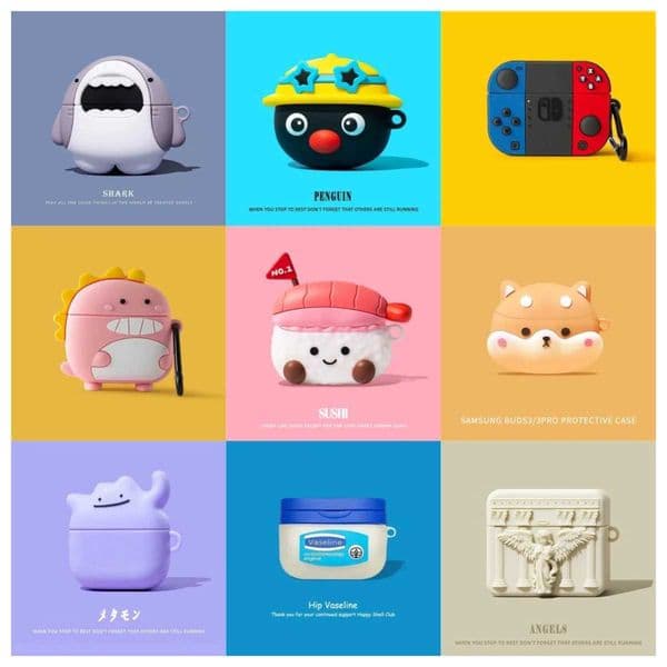 Cute Silicone Earphone Case For Airpods Pro 3 airpods Pro 2 airpods 4 1 2 3 with Carabiner Full Protection Headphone Accessories LL260428