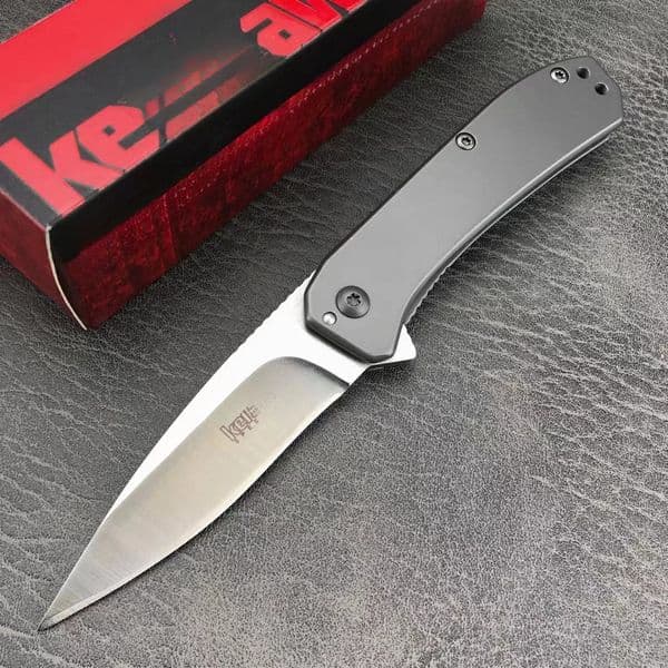 KS 3870 Amplitude 2.5 Pocket Folding Knife 8Cr13MoV Blade 420 Steel Handle Outdoor Fishing Camping Cutting Ambidextrous Knives