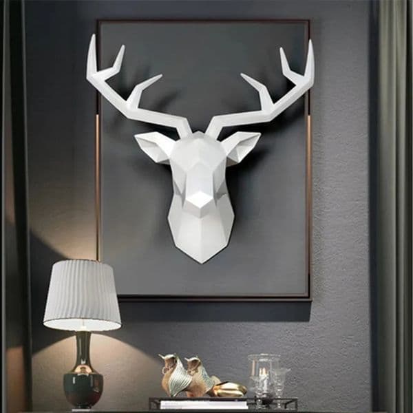 Luxury Designer Decor Head Resin Statue For Animal Figurine gift set Living Room Wall Mount Decor Deer Sculpture Interior Decoration Decoration For Home 4 66
