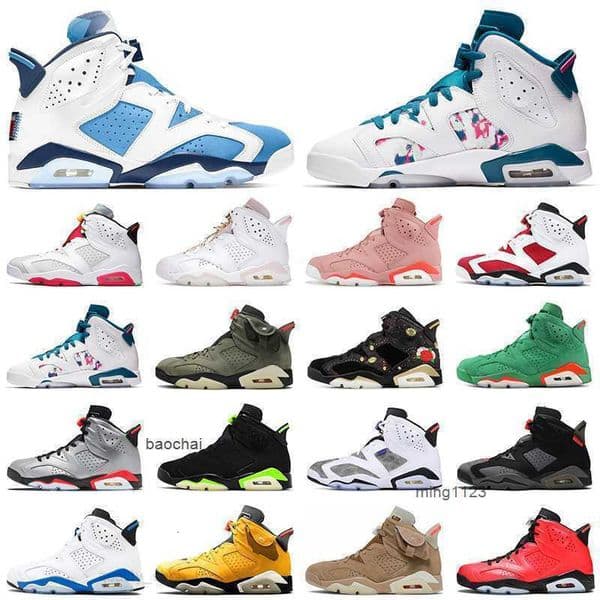6 6s basketball shoes UNC Millennial Pink British Khaki Green Abyss Flint HARE Olive Chrome women mens trainers sports sneakers size 36-47 World Cup
