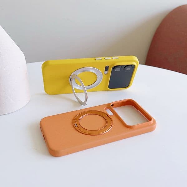 Suitable for Xiaomi 17promax phone case borderless rock sand bracket Xiaomi 17pro phone 360 magnetic suction pivot case