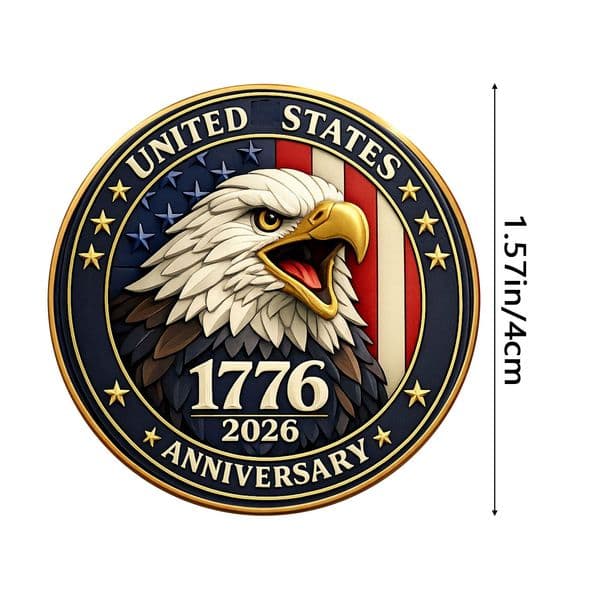1776-2026 250th Anniversary Commemorative Coin of the United States, Patriotic Commemorative Collection Coin, Freedom and American Flag Design