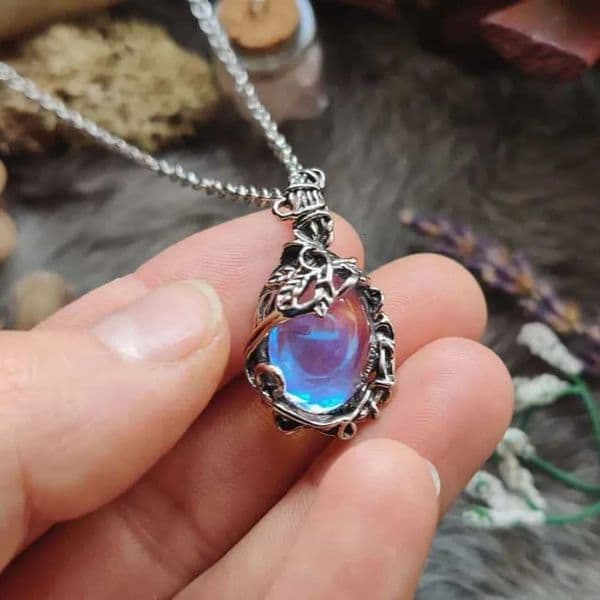Moonlight Water Drop NecklaceVintage jewelrymagic accessoriesmysteryn sensewitchGothic branchChoker For Women Man 260428