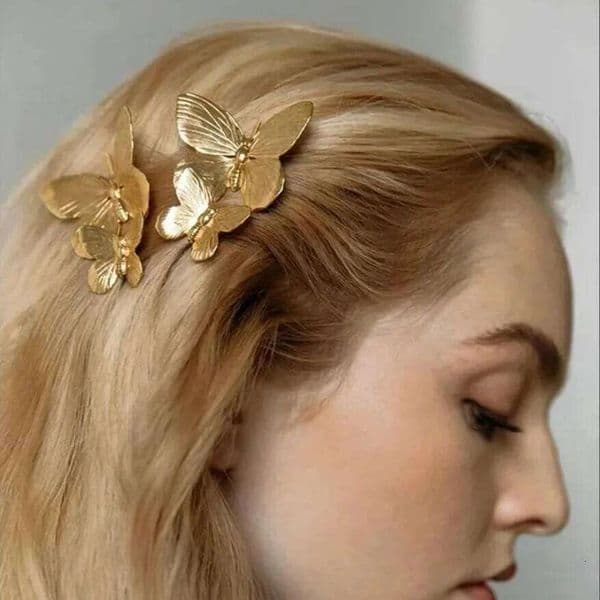 Vintage Butterfly Metal Hairpin Headdress for Womem New Chinese Style Retro Punk Exquisite Updo Bobby Pins Hair Accessories