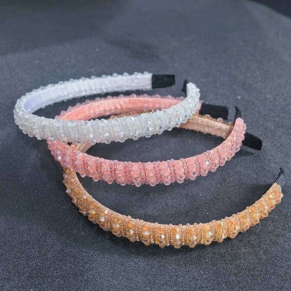 Elegant Crystal Beaded Headband Women Daily Decoration Sparkly Hoop, Fashion Hair Accessories for Bridal/Wedding