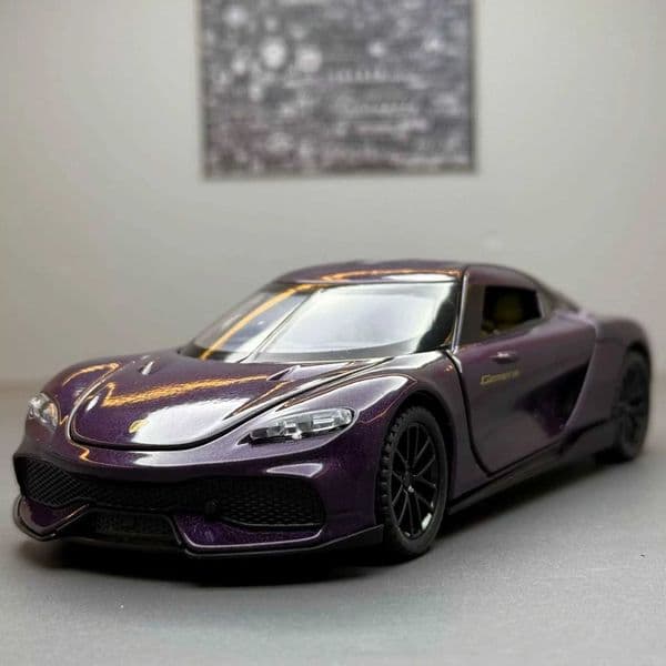 132 Gemera GT Alloy Car Model Simulated Sound and Light Childrens Toy Car Ornaments to Collect Boys Birthday Gifts L260428