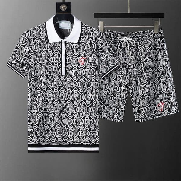 Summer high-quality designer men's sportswear - polo t-shirt, casual collar short-sleeved shorts set, men's and women's short-sleeved hooded shirts - Asian size M - 3XL #87
