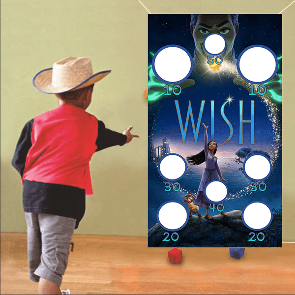 Fun Outdoor Wish Bean bag Throw Game Set with Vibrant Banners for Kid's Birthdays and Yard Gatherings