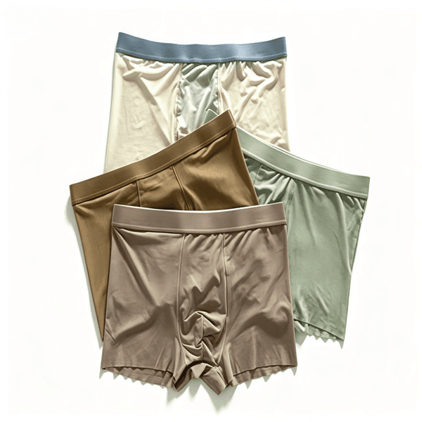 Lightweight, cool, ice silk, seamless, large-size men's underwear, breathable cotton crotch, mesh boxer briefs, square shorts.