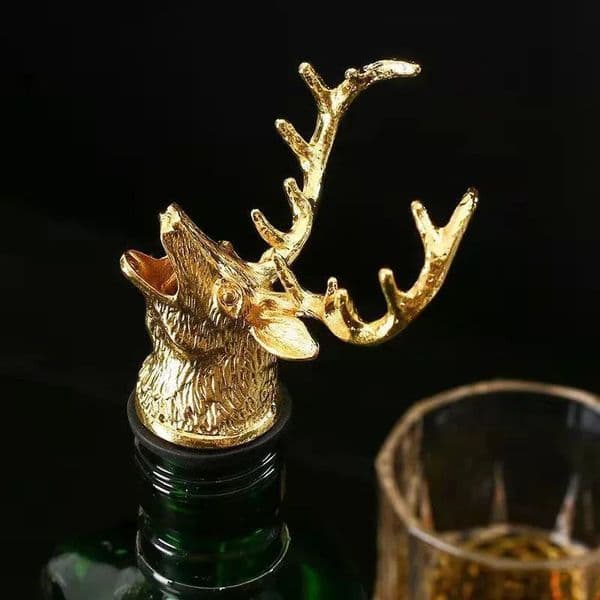 1 bottle mouth oiler with cork stopper cork wine bottle golden deer head dry pot stopper red wine olive oil dispenser 260427