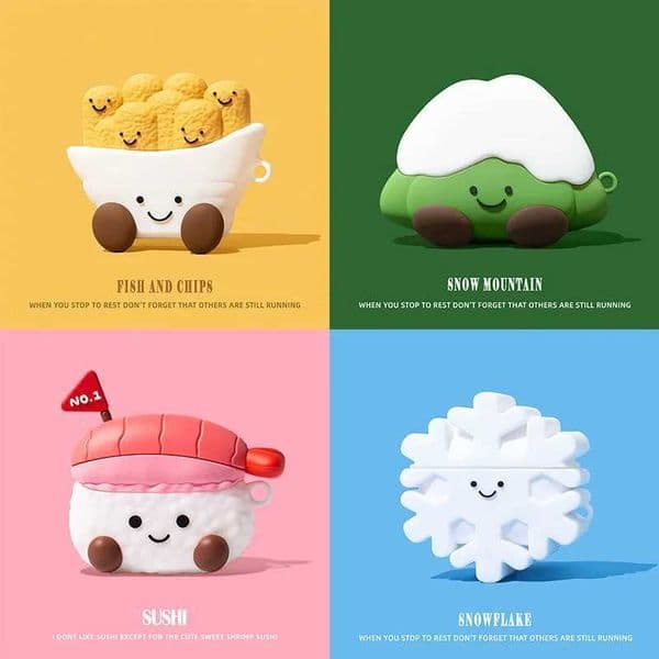 3D Sushi Cartoon Cute Cover for AirPods 4 2024 Wireless Bluetooth Earphone Case for AirPods 3 2 1 Charging Box for AirPods Pro 2 LL260428