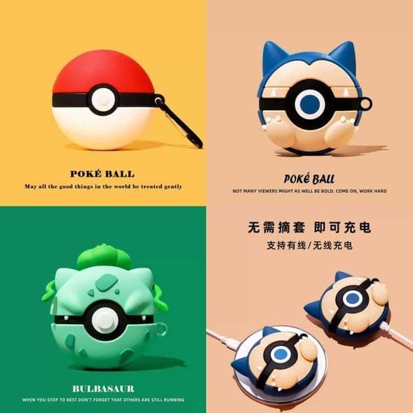 For Airpods 1 2 3 4 Pro 2 Pro 3 Case Cute Cartoon Pokeball Silicone Earphone Case Accessories Cover LL260428