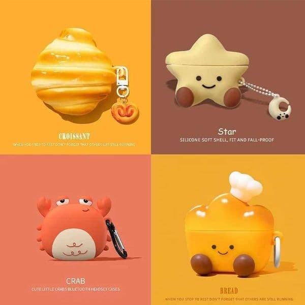 Cute Cartoon crab Silicone Earphone Protective Case Bread elf Case For AirPods Pro 3 Pro2 4 3 1 2 Case For AirPods 4 LL260428