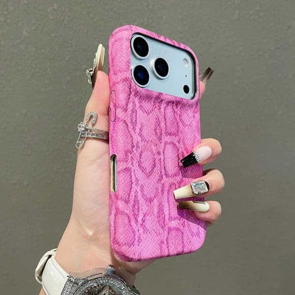 Luxury Classic Snake Pattern Leather Phone Case For iPhone 17 16 15 14 13 Pro Max Hybrid Hard PC Shockproof Protector Back Cove Q260428