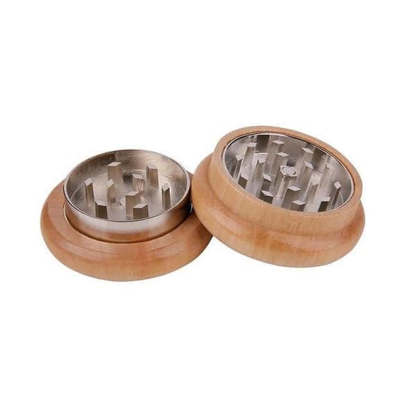 Smoking pipes 55MM Round Wood Smoke Grinder with Two Layers of Zinc Alloy Flat Teeth Wood Grinder