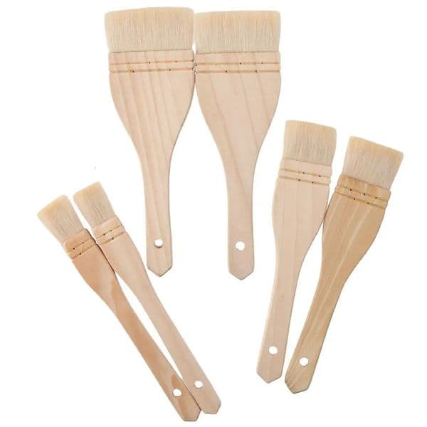 16pcs Wood Handle Wool Brush Baking Household Barbecue Cooking Paint Tools Hardwood Handles Pastry Brushes 260428
