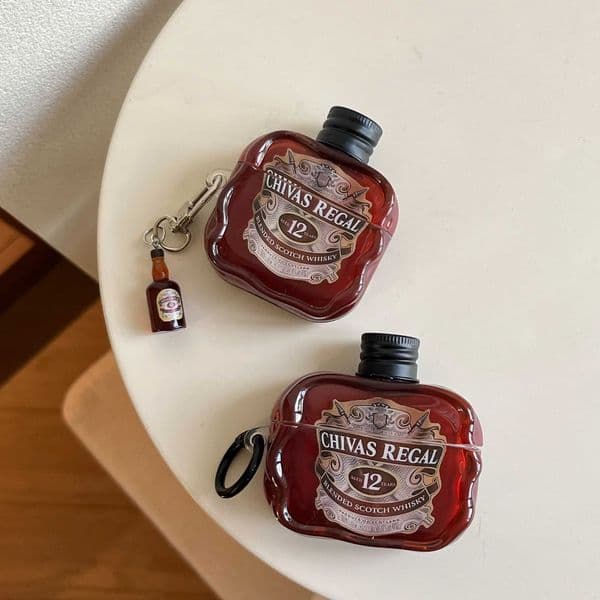 3D Creative Wine Bottle Earphone Case for Airpods Pro 3 Airpods 4 3 2 1 Pro 2 Shockproof Headphone Protective Cover with Pendant LL260428