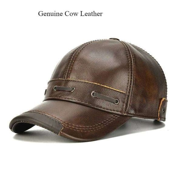 Genuine Cow Leather Baseball Caps Men Coffee Kufi Hats High-end Mature and Steady Style Outdoor Sports Classic Europe Hiking Hat S260427