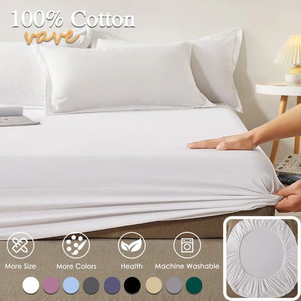 100 Cotton Fitted Sheet with Elastic Bands Non Slip Adjustable Mattress Covers for Single Double King Queen Bed140160200cm 260428