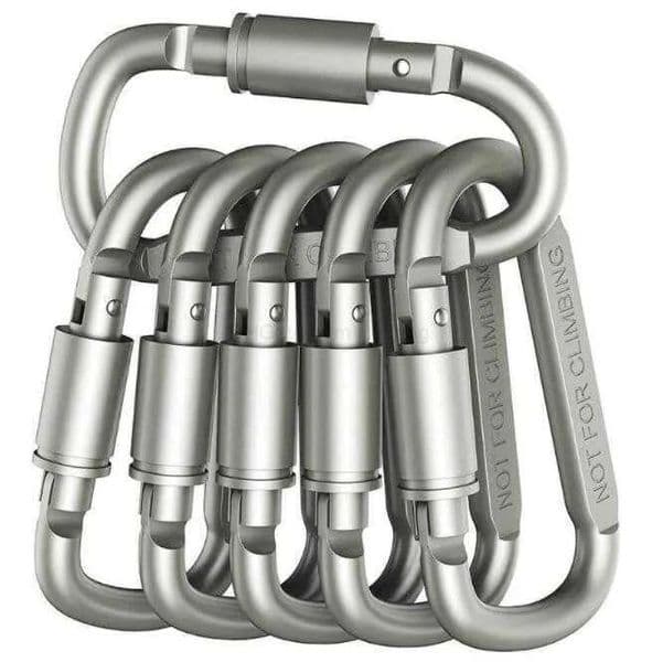 Heavy Duty Aluminum Locking Carabiner Utility Clip | Outdoor Safety Snap Hook for Camping & Keychain Keys & Gear (Not for Climbing)YY