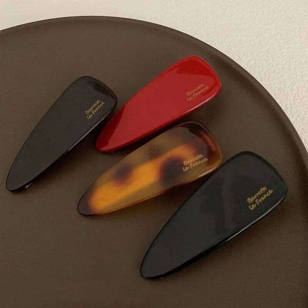 1pc Retro water droplet broken hair clip, women's side simple and high-end, duckbill temperament, cute bangs clip headwear