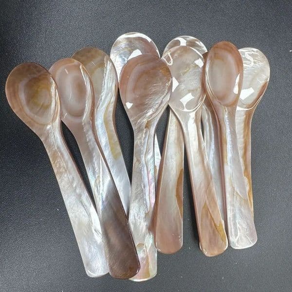 913CM Natural Shell Ice Spoon Cream Coffee Caviar Mother of Pearl Seashells Stirring Spoons Teaspoon Crafts dessert coffe 260428