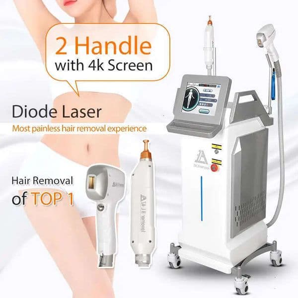 New Model 2 In 1 Diode Laser 755 808 1064 Hair Removal Ice Point Skin Rejuvenation + Picosecond Laser Tattoo Removal Anti-Pigment Freckle Treatment Machin