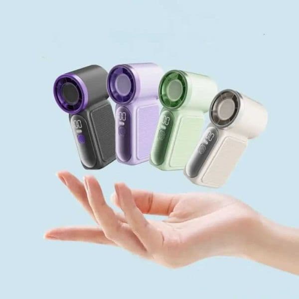 Cooling 6 Gear Wind Mini Portable Fan Air Turbo Tech LED Display USB Rechargeable Fan Adjustable Ultra-quiet Pocket Fan Camping L260429