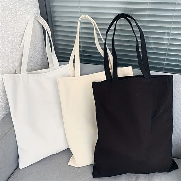 Large Capacity Womens Canvas Shoulder Bag Simple Casual Solid Color Handheld Tote for Shopping And Travel260416w