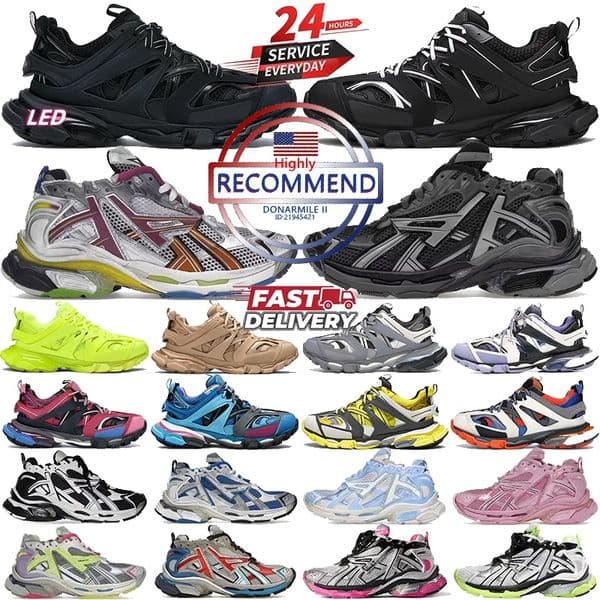 Top quality casual shoes 3.0 LED 7.0 for men women track led sneaker tracks 3 platform 10 sneakers luxury paris gomma leather trainer extraordinary mens trainers runner