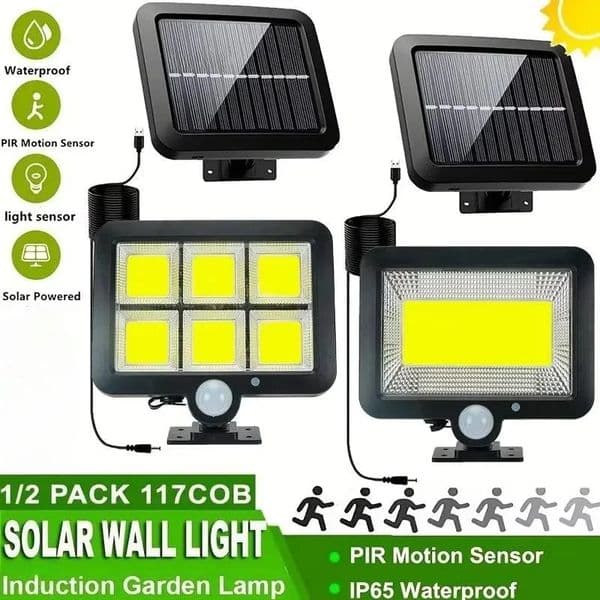 16 COB Solar Wall Lamp Motion Sensor Led Lights 3 Modes with Remote Control Outdoor Waterproof for Garden Yard Decor 260429