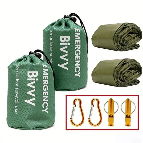 2026 New Portable Emergency Survival Sleeping Bag Camping Waterproof Windproof Bivy Sack For Outdoor Hiking Mylar Blanket Kit 260429 outdoor Free Shipping