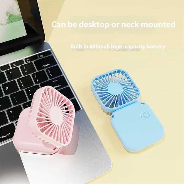 Mini Folding Hanging Neck Fan Foldable Hanging Neck Fan Mini Folding Personal Fan 3 Speeds USB Charging For Travel Indoor And O L260429