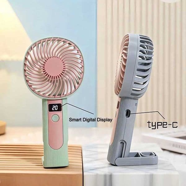 Standing Fan Bladeless Electric Handheld Fans Portable Hand Fan USB Rechargeable Fan Outdoor Camping Office Desktop Cool Supply L260429