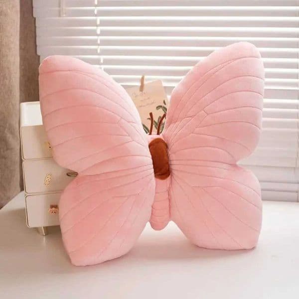 Butterfly Pillow Throwing Pad Short Plush Cushion Cute Girl Pink Toy for Bedroom Sofa Home Decoration Home Textile Cushion W2604286UMP